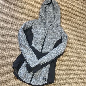 The North Face Heather Gray and Black Hooded Jacket